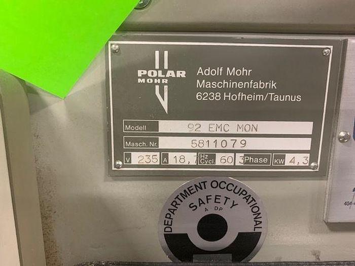 Used 36"  POLAR MDL. 92 EMC GUILLOTINE CUTTER