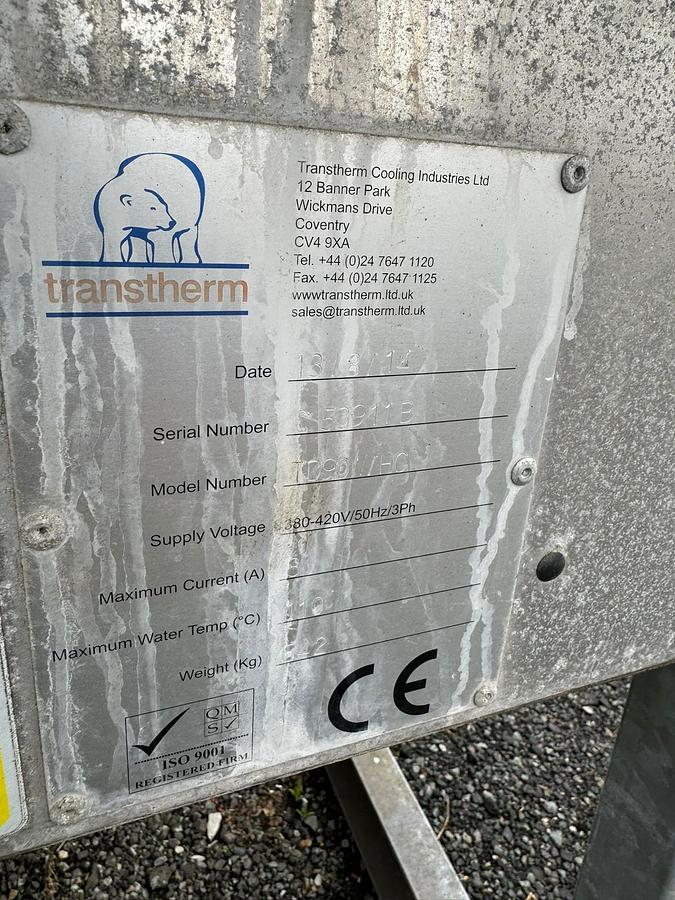 Used 2014 Transtherm UK Ltd Model TD90W/HC Table Cooler Radiator