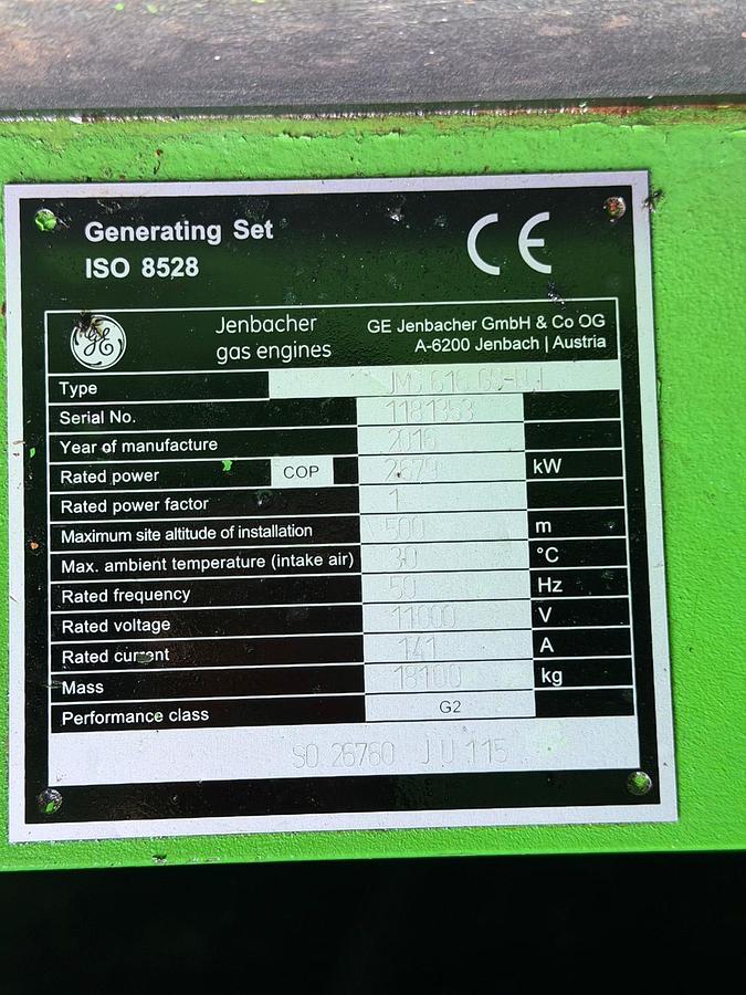 Used 2016  Jenbacher 616 GS- F411