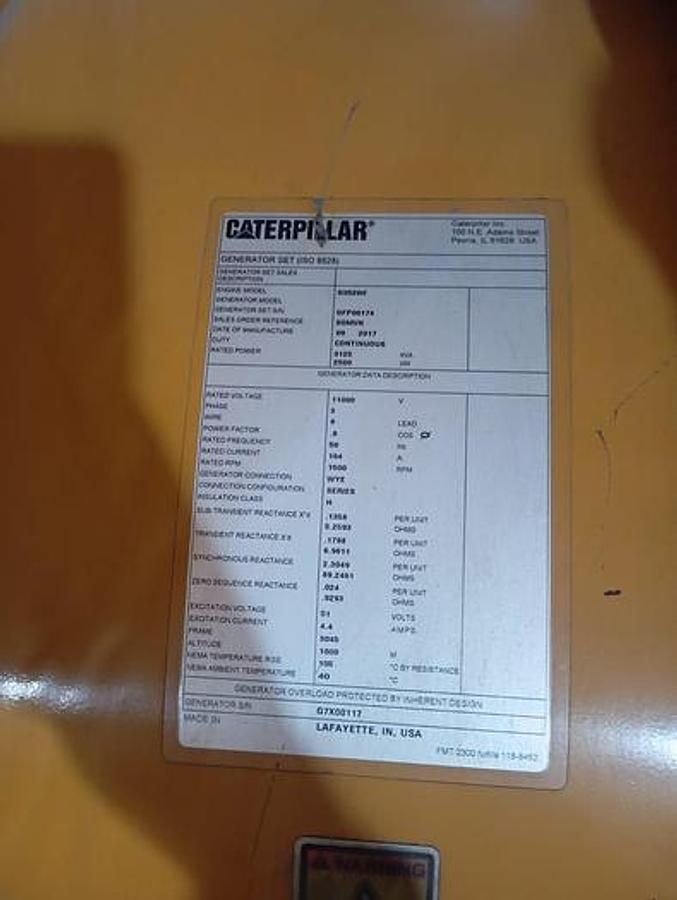 Used 2017 Caterpillar G3520H Gas Generator 2.5MW