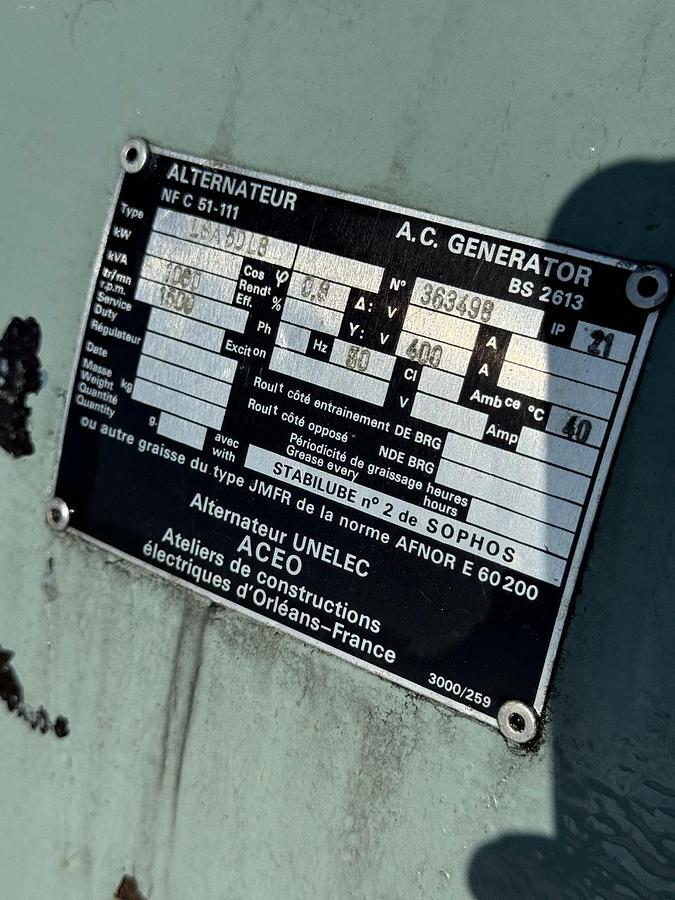 Used 1989 Mitsubishi S16N-PTA Diesel Generator 1MW