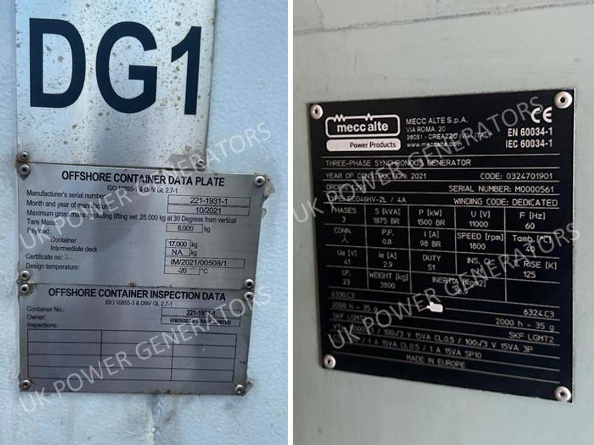 Used 2021 Mitsubishi SR16-PTA Diesel Genset