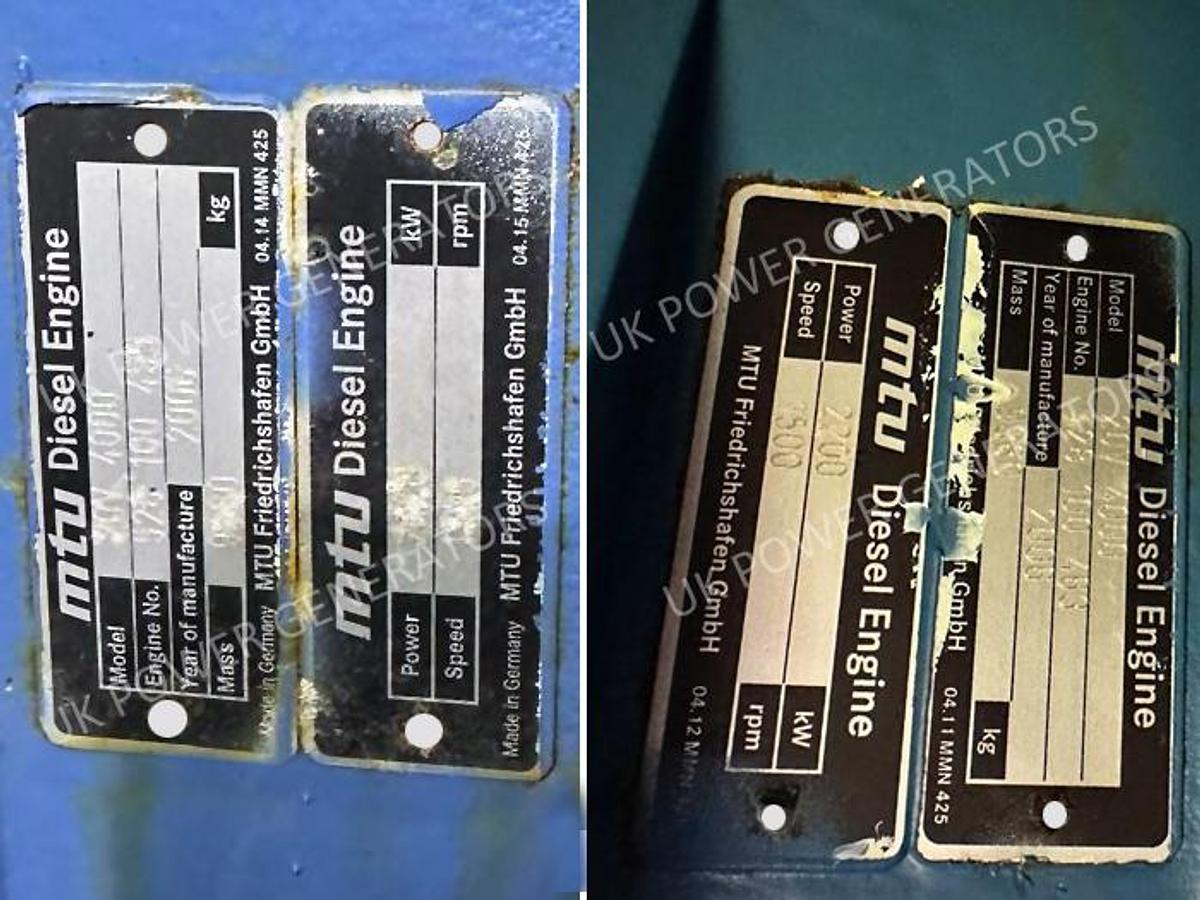Used MTU 20V4000 Diesel Generator Containerized Package 2 Units