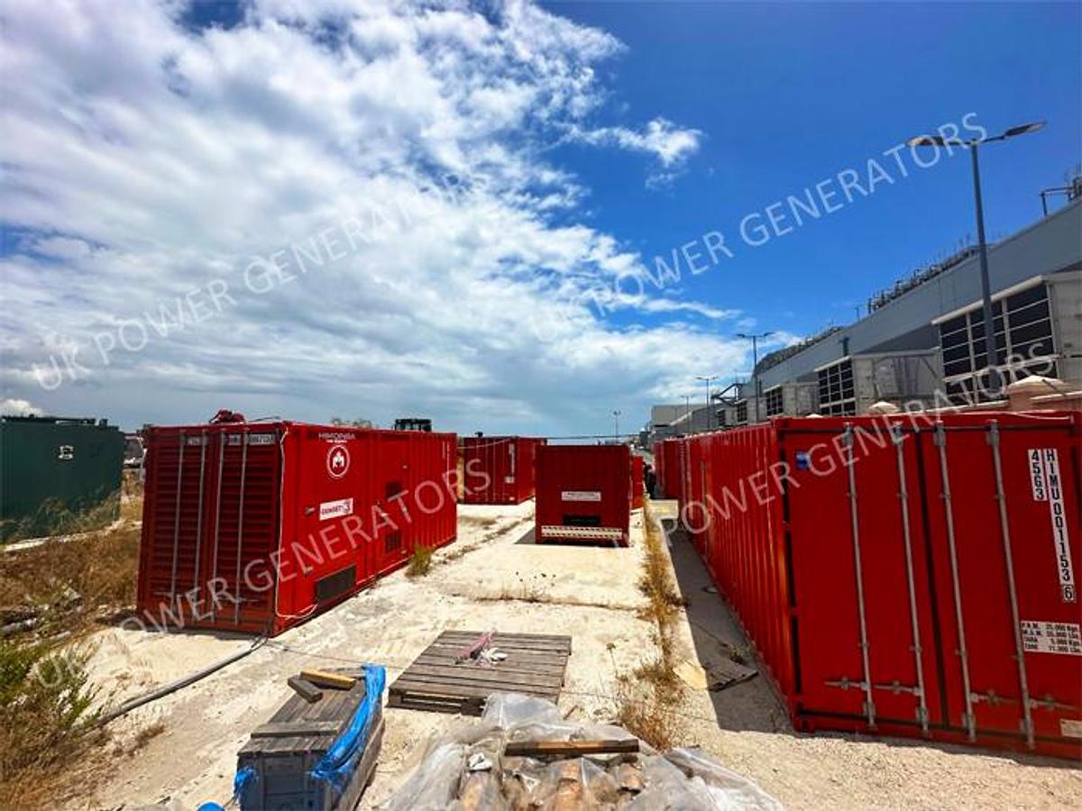Used 5.75 MW Mitsubishi S12H-PTA 980 kW & S16R-PTAA2 1895 kW DIESEL Containerised Generating Set Complete Power Plant Package
