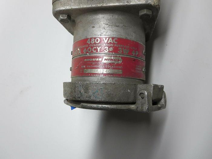 Used Crouse-Hinds SRD6424D 480 VAC 60A 60CY 3PH 3W 4P Socket