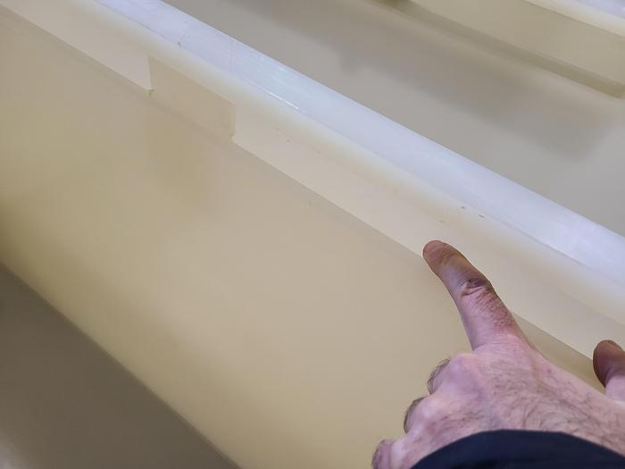 Used Polypro Tank Counter Flow Rinse side and bottom support 70" x 28" x 29" Removable Partition - LARRY PLEASE CHECK DEMENTIONS