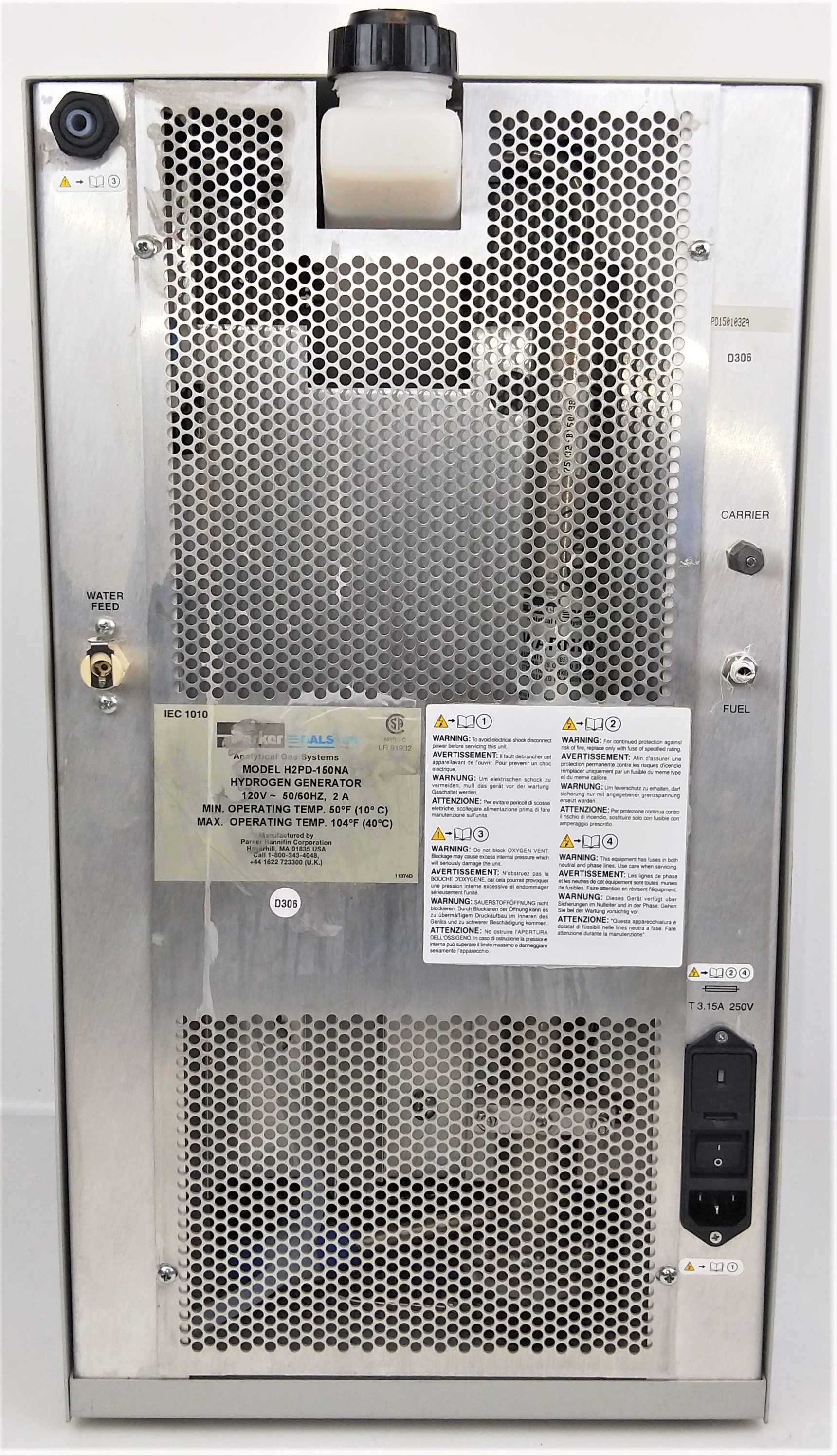 Used Parker Balston H2PD-150NA Hydrogen Generator
