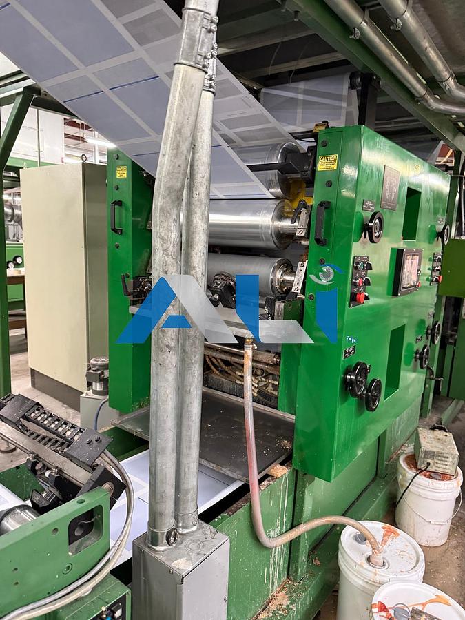 Used 1992 RDP 200 Pressure Sealer Press with Interflex Double Coater 6 Color Press (6 color double numbering front & bock) 22” x 20.5” web width