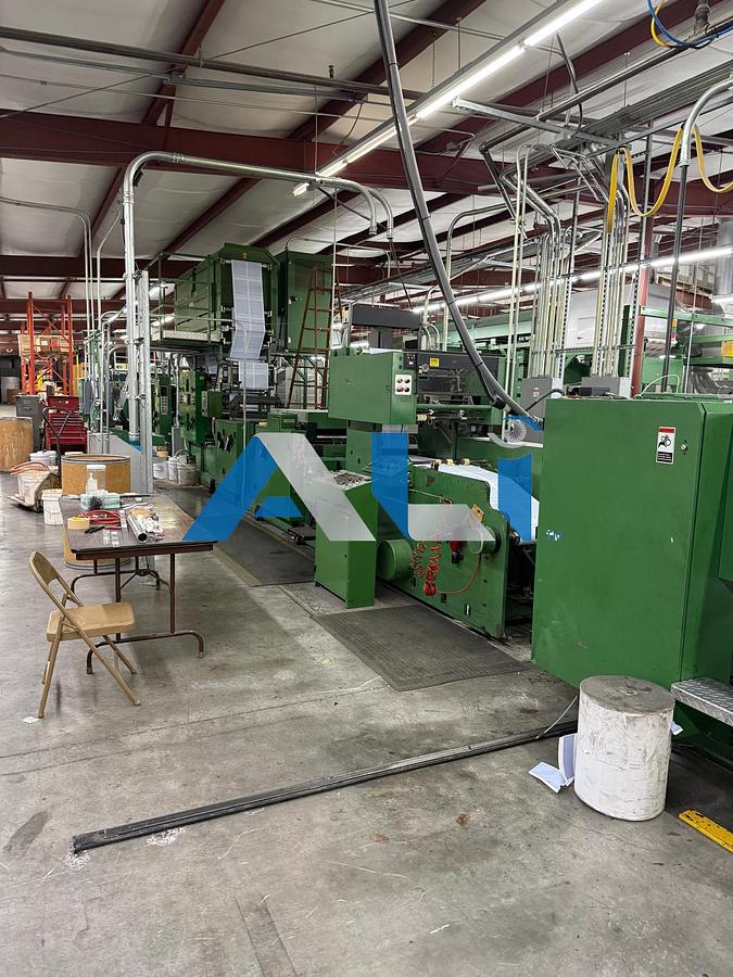 Used 1992 RDP 200 Pressure Sealer Press with Interflex Double Coater 6 Color Press (6 color double numbering front & bock) 22” x 20.5” web width