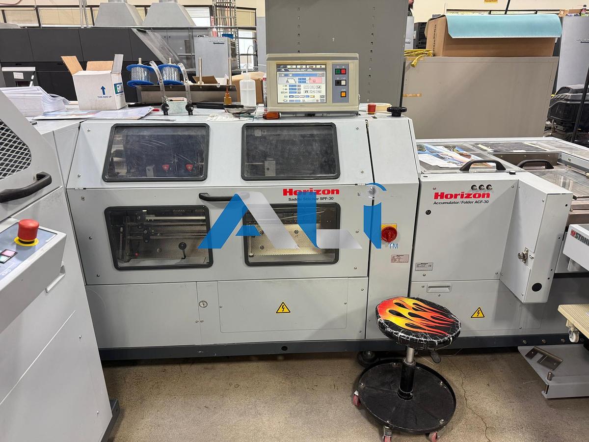 Used 2003 Horizon Stichliner 5 Tower, 3 Knife Saddle Stitcher, collator 9 x 12