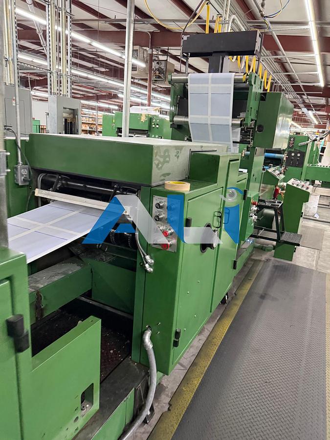 Used 1992 RDP 200 Pressure Sealer Press with Interflex Double Coater 6 Color Press (6 color double numbering front & bock) 22” x 20.5” web width