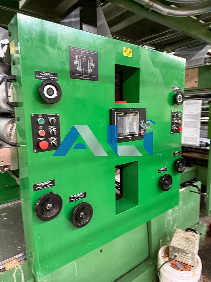 Used 1992 RDP 200 Pressure Sealer Press with Interflex Double Coater 6 Color Press (6 color double numbering front & bock) 22” x 20.5” web width