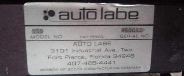 Used Labeler, Pressure Sensitive, Auto Labe, Mdl 550, Semi-auto #S743529