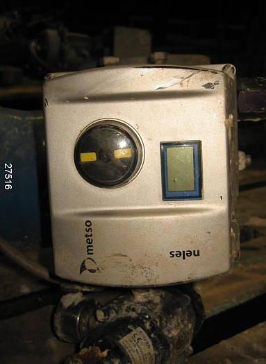 Used Neles Jamesbury 3-7150-EL-STG31-3600-TTT2 Ball Valve, 3", 316 Stainless Steel Body, Ball, And Stem, Ptfe Seat, 275 Psig Cwp, Quadra Powr X Actuator Qpx2C/M, Positioner, Class 150. Split Body #27516