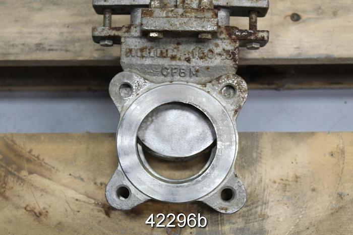 Used Hilton H-200-SC-ST316 3" Hand Operated Knife Gate Valve #42296