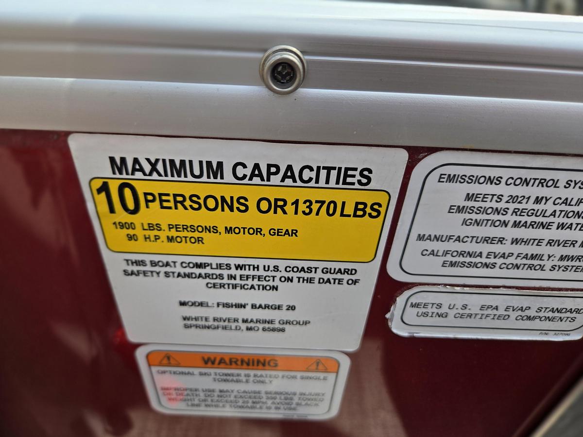 Used 2021 Sun Tracker 21' Fishin Barge