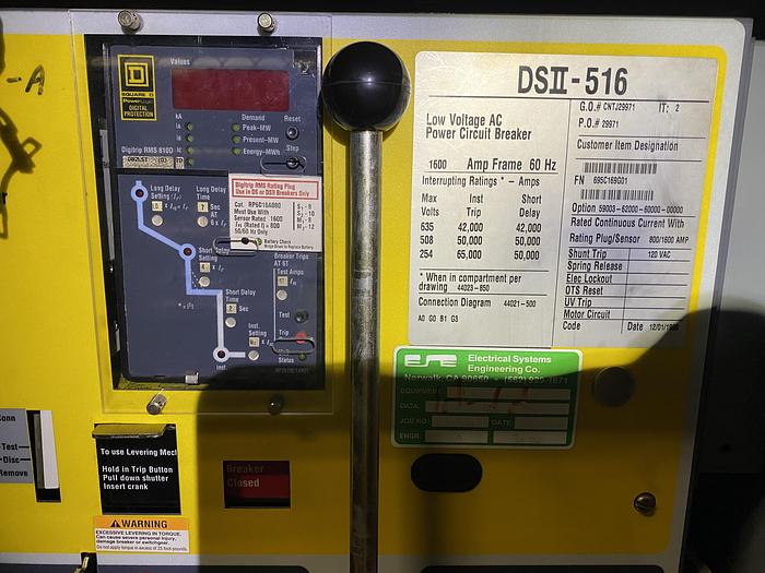 Used SQUARE D COMPANY 1000 / 1500 KVA DRY TYPE TRANSFORMER