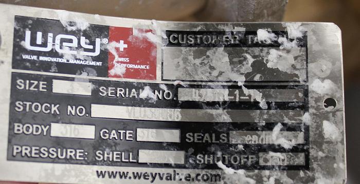 Used 3" Wey VL Series Air Operated Knife Gate Valve #44112