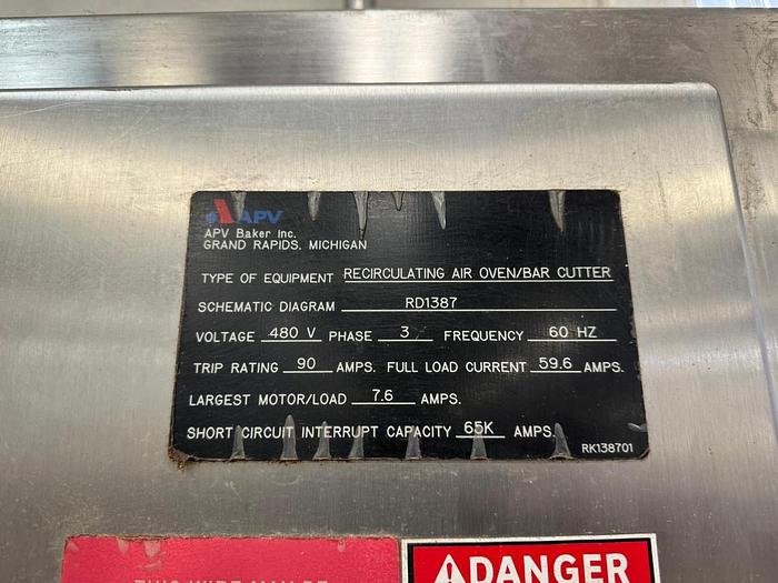 Used APV 1 Meter x 50ft Dual Burner Single Zone Convection Oven