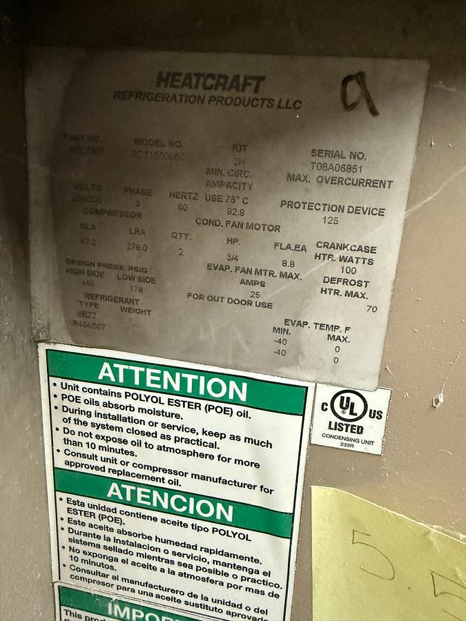 Used HeatCraft BDT1500L6C