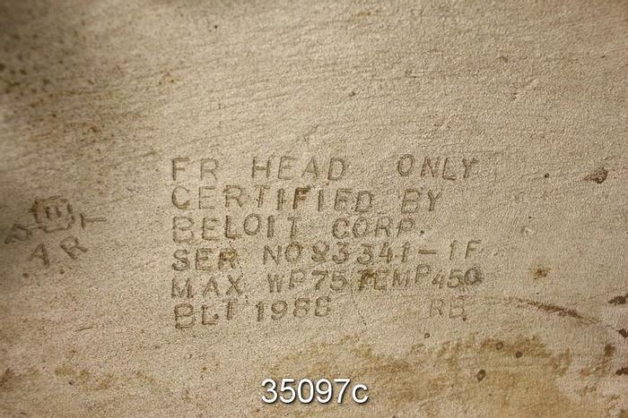 Unused Beloit 60" Diameter Dryer Can Head, Front, 75 PSI, 450F #35097