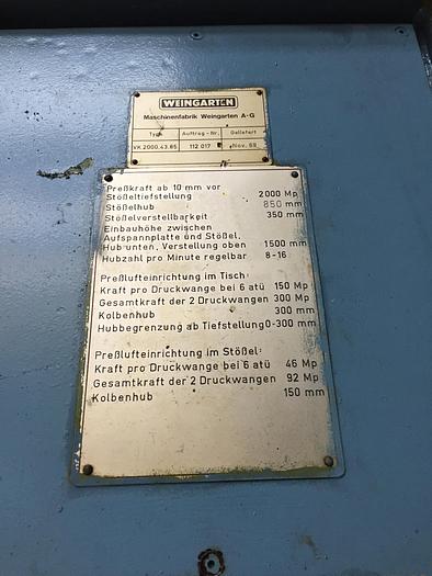 Used Press Sheet Stamping Mechanical VK2000.43.85