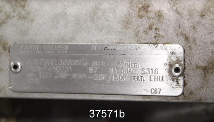 Used Fabri 6" Hand Operated Knife Gate Valve, F440731 #37571