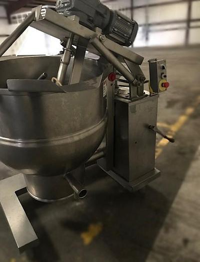 Used GROEN DEE 4T-60, 60 GAL. TILTING ELECTRIC STEAM KETTLE w/ COOKER/MIXER & SCRAPE SURFACE  #739