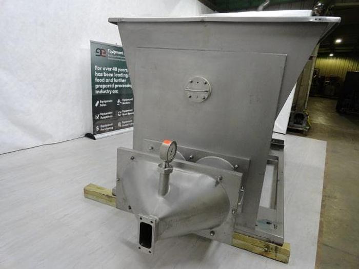 Used APV Dual Screw Load Hopper, dual 12" augers and anti-bridge agitator