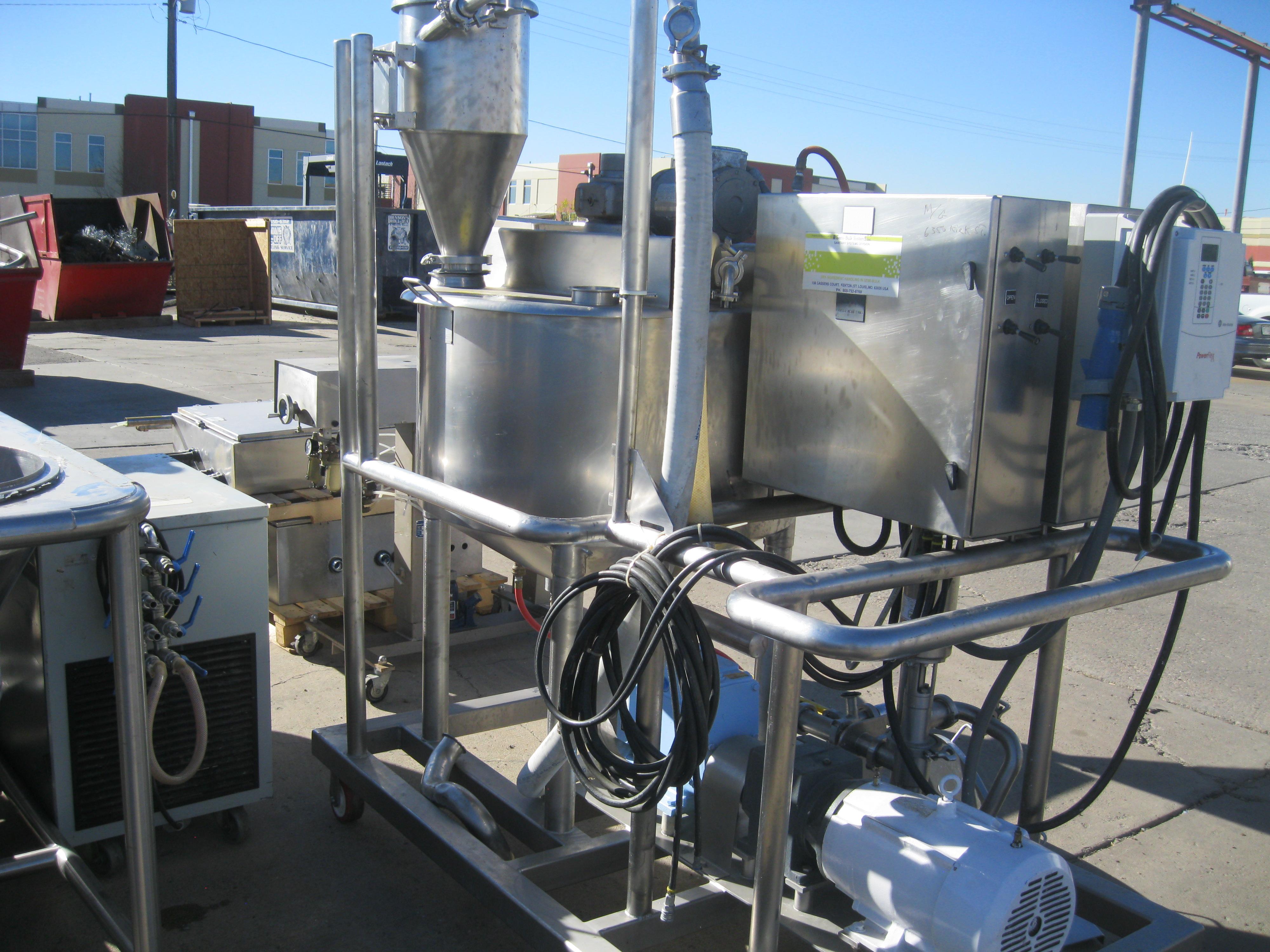 Used 100 GALLON MIXING TANK W/SKID FOR MIXING VISCOUS MATERIAL