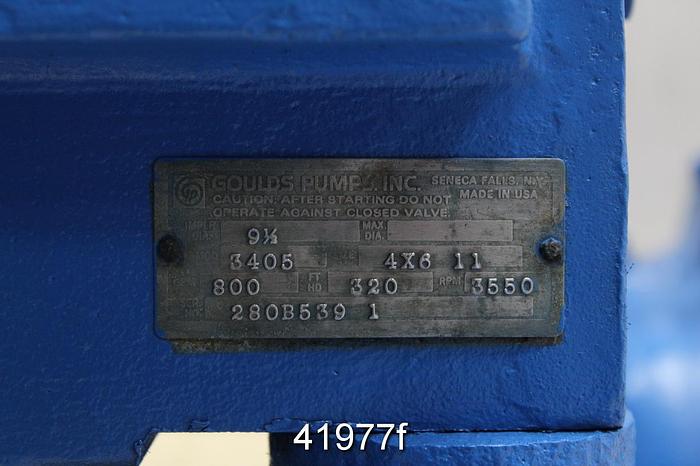 Used Goulds 3405 4x6x11 Split Case Pump, SS Casing, 4-Vane 9.375" Impellers #41977