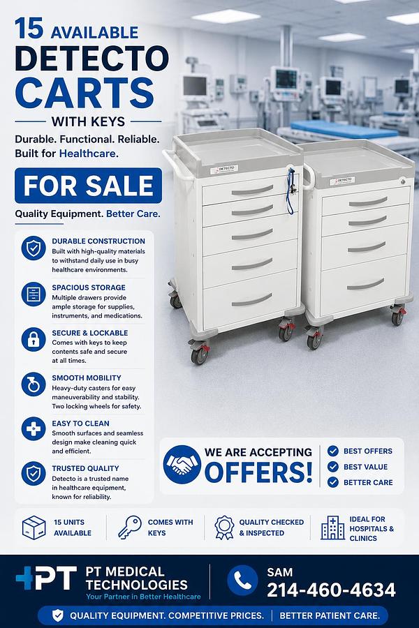 Used Detecto Rescue Series Anesthesiology Medical Cart,  Tan Drawers - Detecto