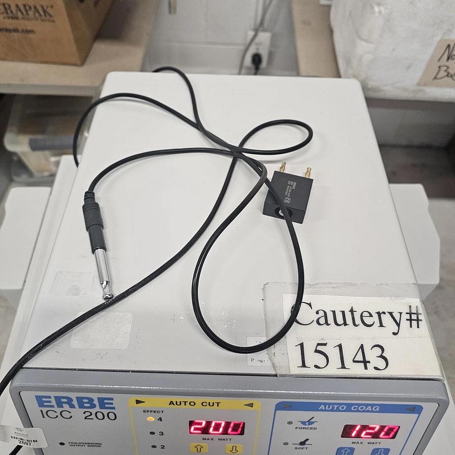 Used Erbe ICC 200 ESU w/ Foot Pedal & Power Cord , Cart