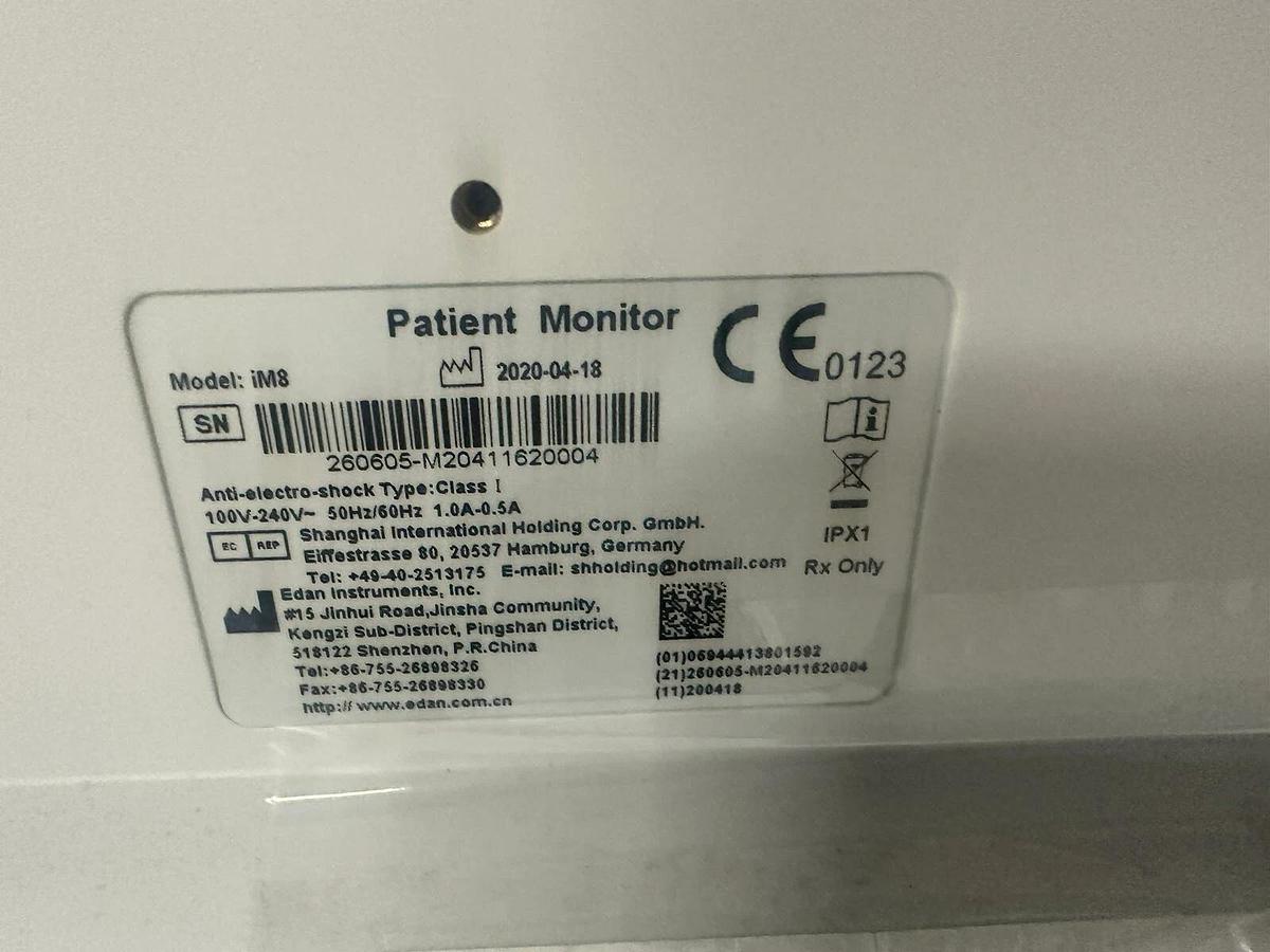 Used EDAN IM8 Patient Monitor IM8 , DOM 2020, Monitor Only