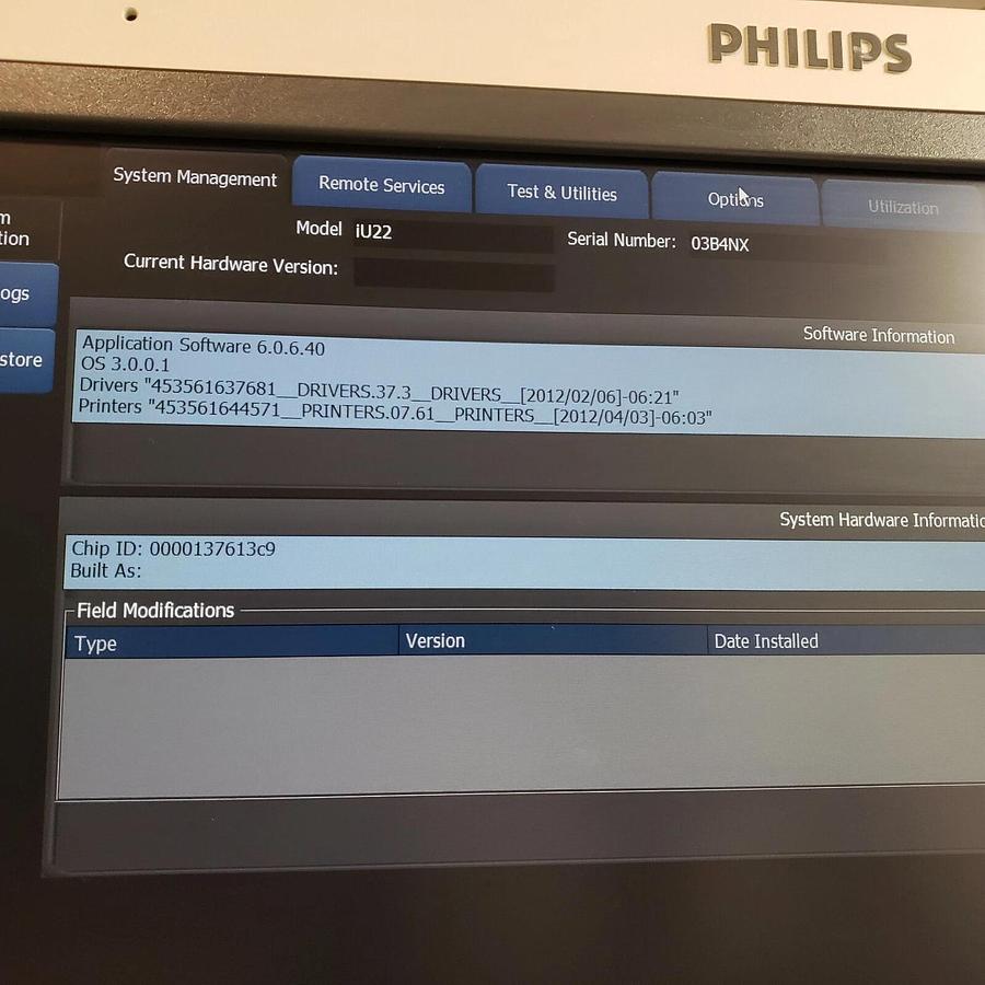 Refurbished PHILIPS iU22 Diagnostic Ultrasound System with convex and Linear probe