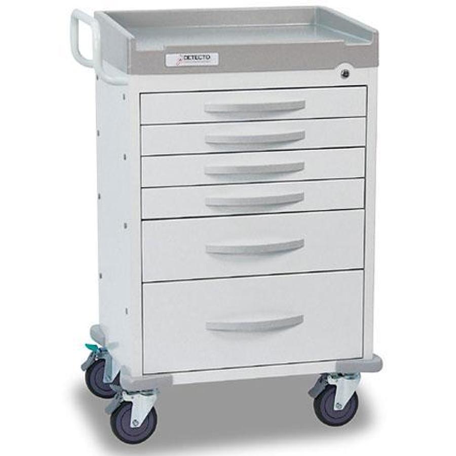 Used Detecto Rescue Series Anesthesiology Medical Cart, 5 Tan Drawers - Detecto