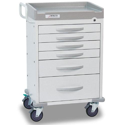 Used Detecto Rescue Series Anesthesiology Medical Cart, 5 Tan Drawers - Detecto