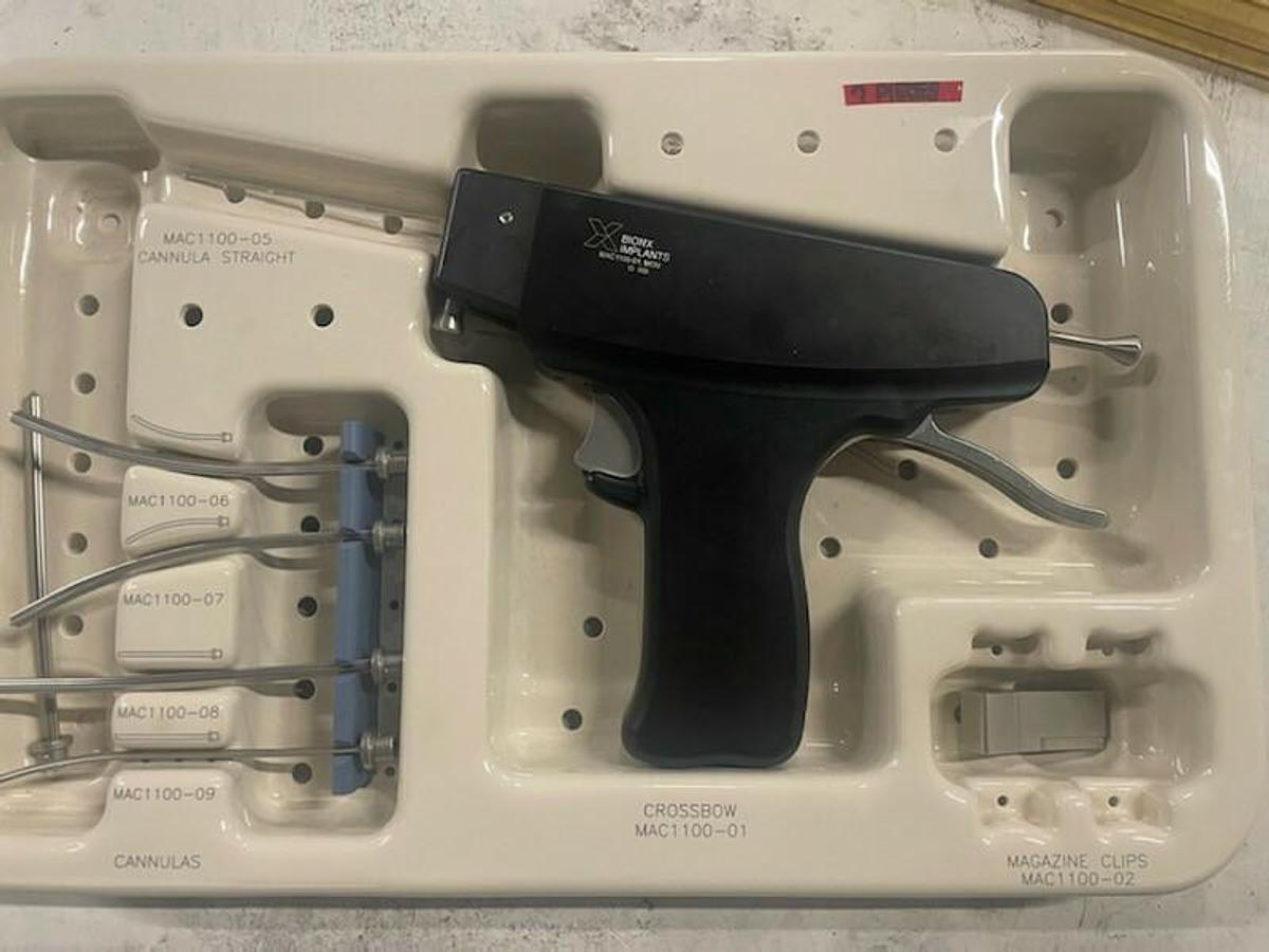 Used Bionx Implants Crossbow Meniscus Arrow Inserter Instrument Set