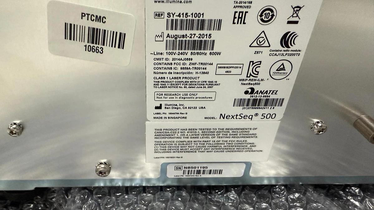 Used Illumina NextSeq 500 Genetic Sequencer