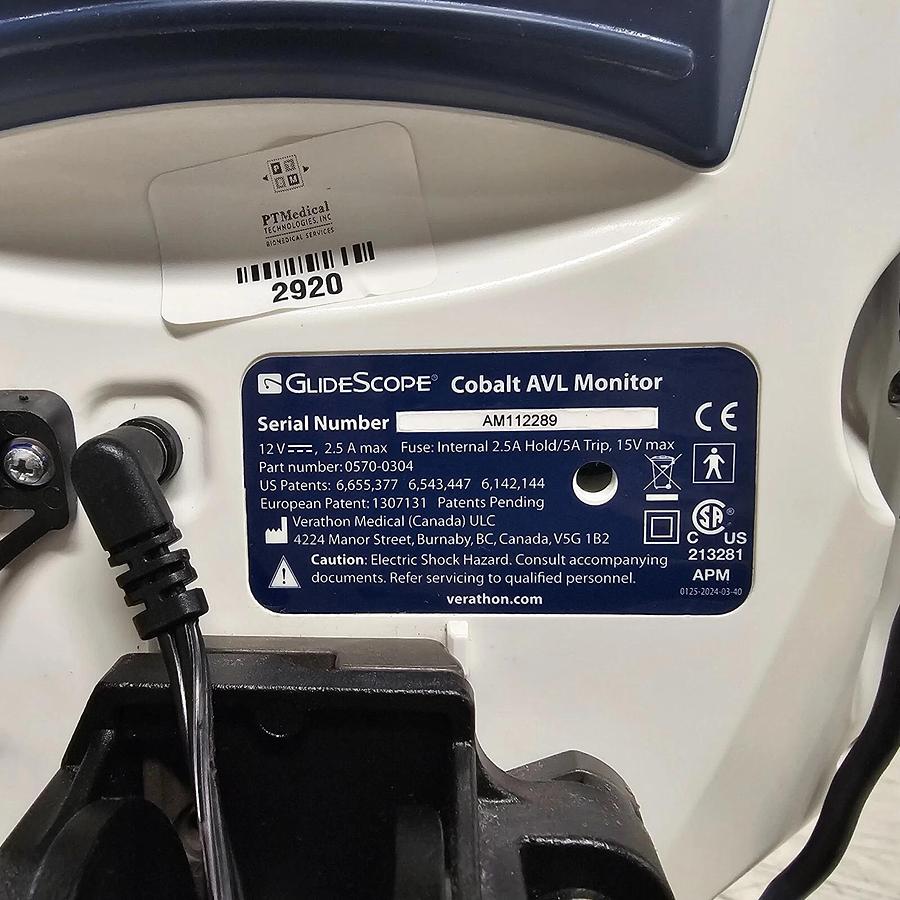 Used Verathon GlideScope Patient Monitor 0570-0304 w/ Scope