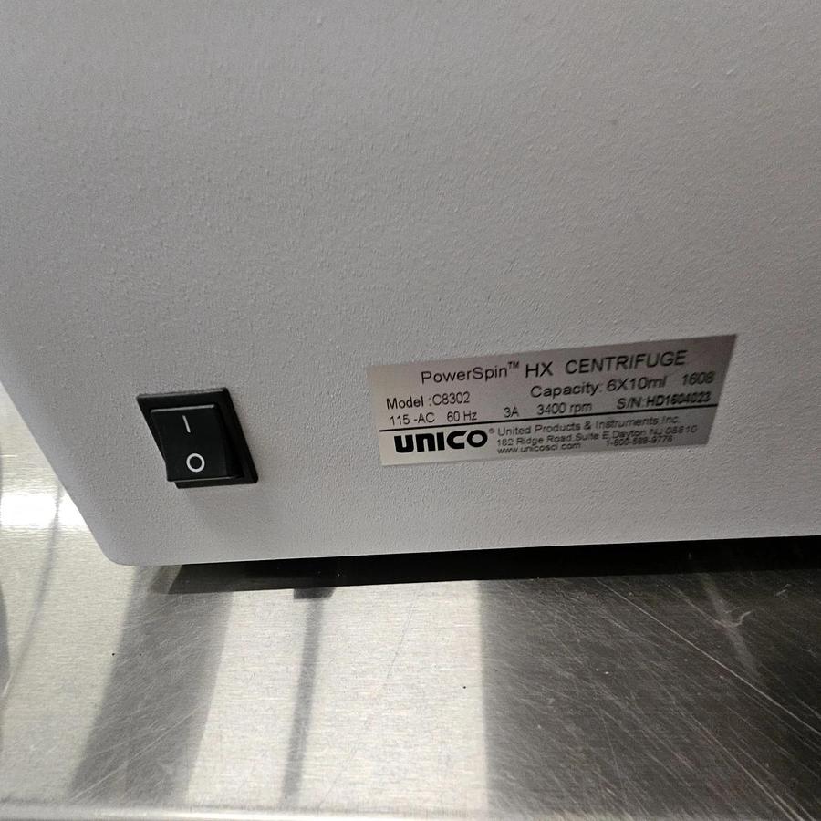Used Unico C8302 PowerSpin 3400RPM 110V HX Centrifuge 663546984304