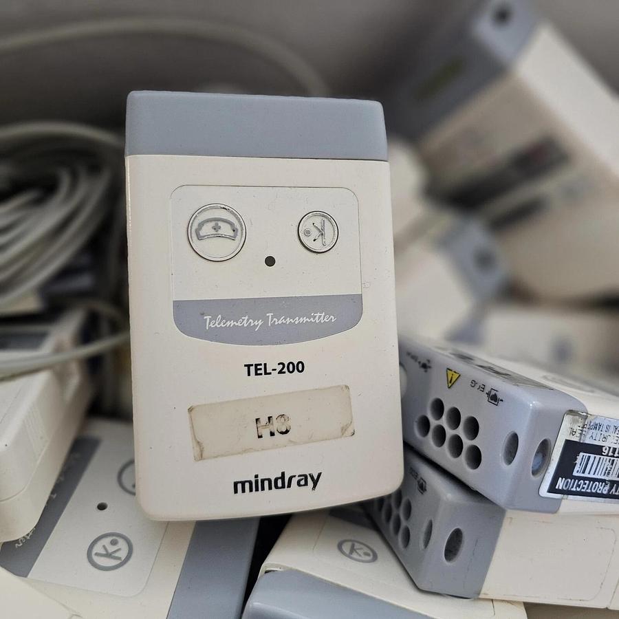 Used Mindray Telemetry Transmitter Patient Monitor TEL-100 with Cable, ( LOT Of  32)