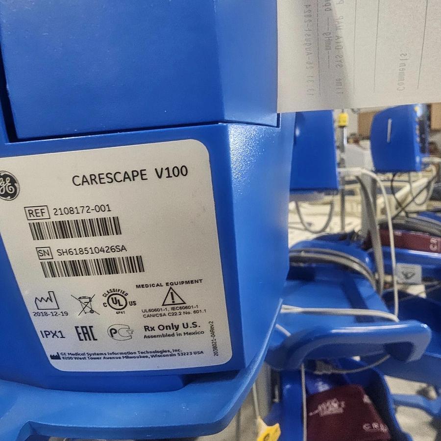 Used GE Carescape V100 Dinamap Patient Vital Sign Monitor SpO2 Blood Pressure Temp