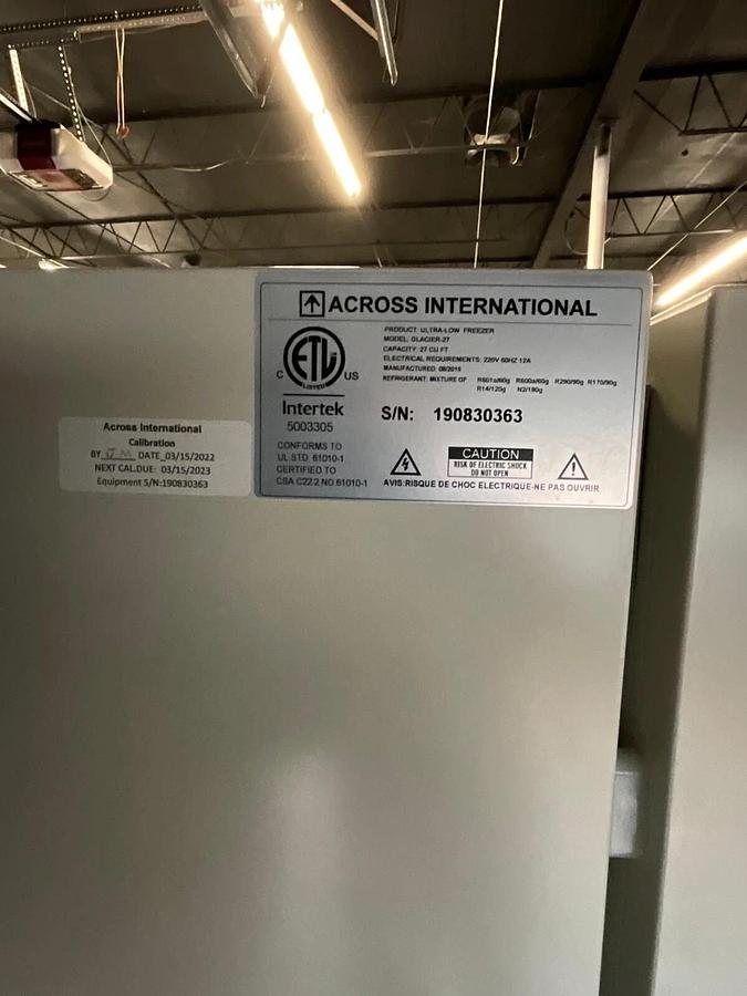 Used ACROSS INTERNATIONAL ULTRA LOW FREEZER