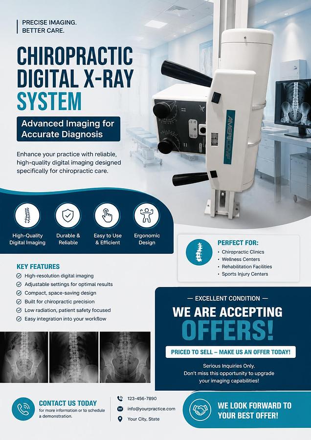 Refurbished 2023 Americomp Chiropractic Digital X-ray System