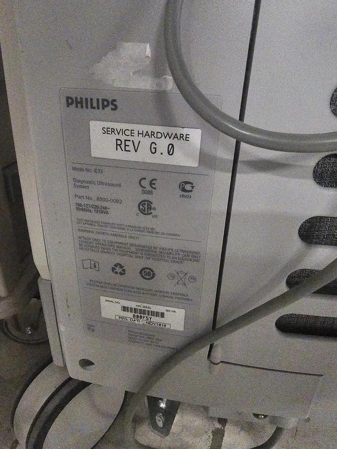 Used 2010 Philips IE33 Diagnostic Ultrasound System w S5-1 Transducer