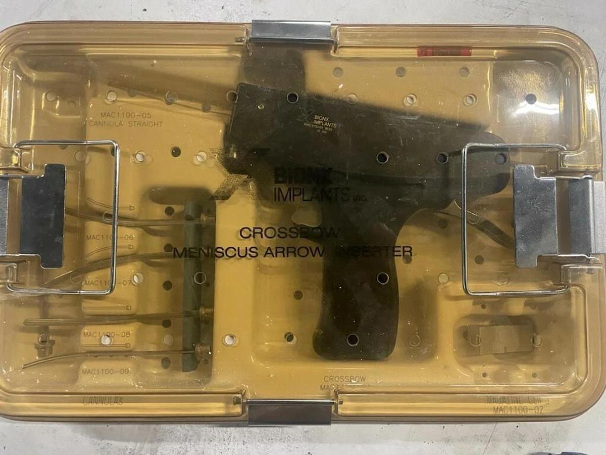 Used Bionx Implants Crossbow Meniscus Arrow Inserter Instrument Set