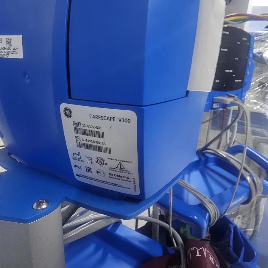 Used GE Carescape V100 Dinamap Patient Vital Sign Monitor SpO2 Blood Pressure Temp