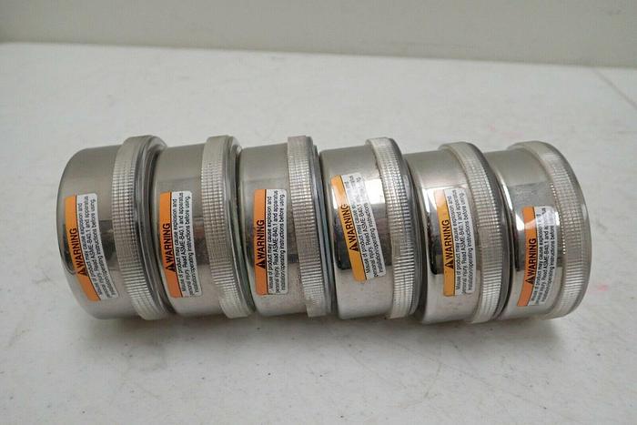 Used Lot of 6 USG 316 SST Tube Connection Welded 0-60 PSI Pressure Gauges