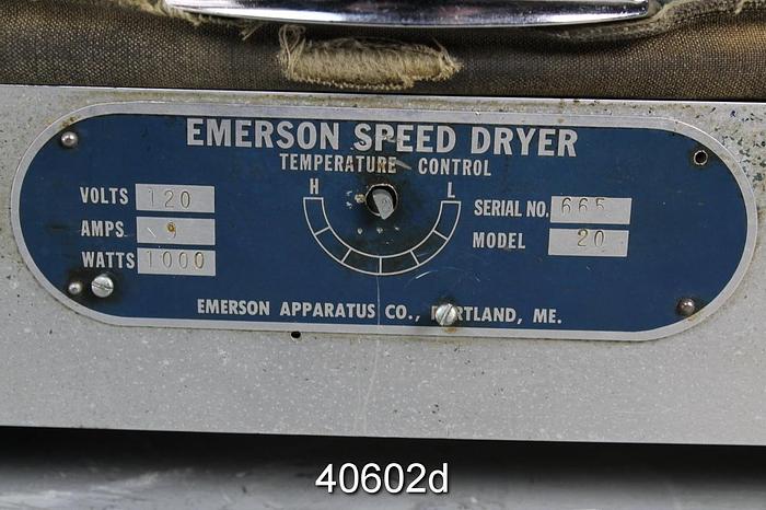 Used Emerson Speed Dryer, Model 20 #40602